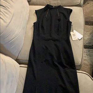 Back dress with rose gold accents